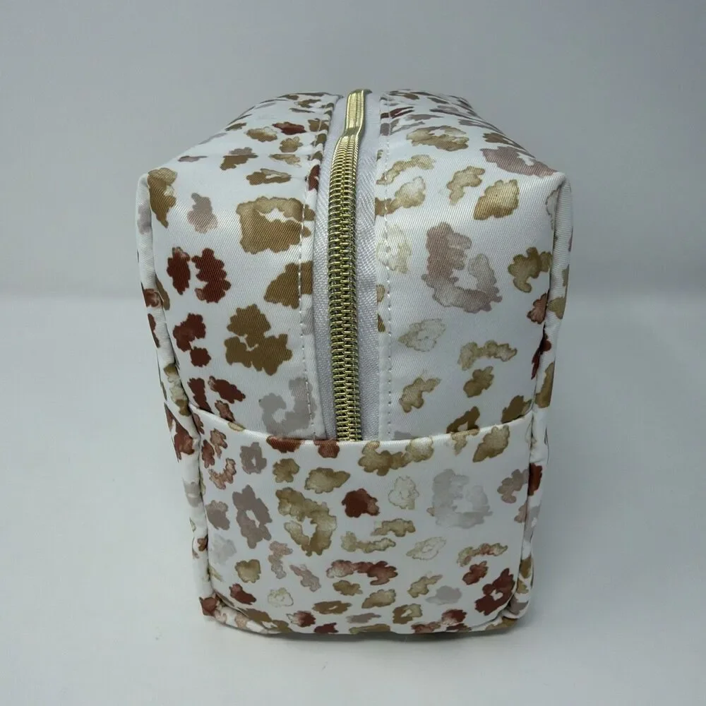 Sonia Kashuk Loaf Makeup Gold Leopard Print Cosmetic Bag 8x6x4” - New With Tags